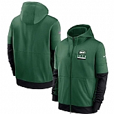 Men's New York Jets New 2020 Nike Green Black Fan Gear Mascot Performance Full Zip Hoodie,baseball caps,new era cap wholesale,wholesale hats